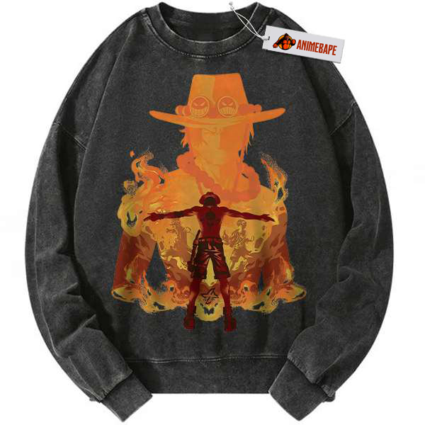 Portgas D Ace Vintage Anime Sweatshirt, One Piece Sweater