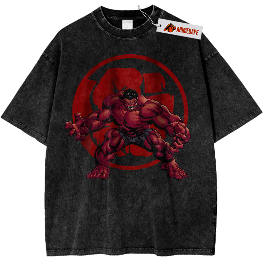 Red Hulk Vintage Tee, Marvel Comics Graphic Shirt for Men