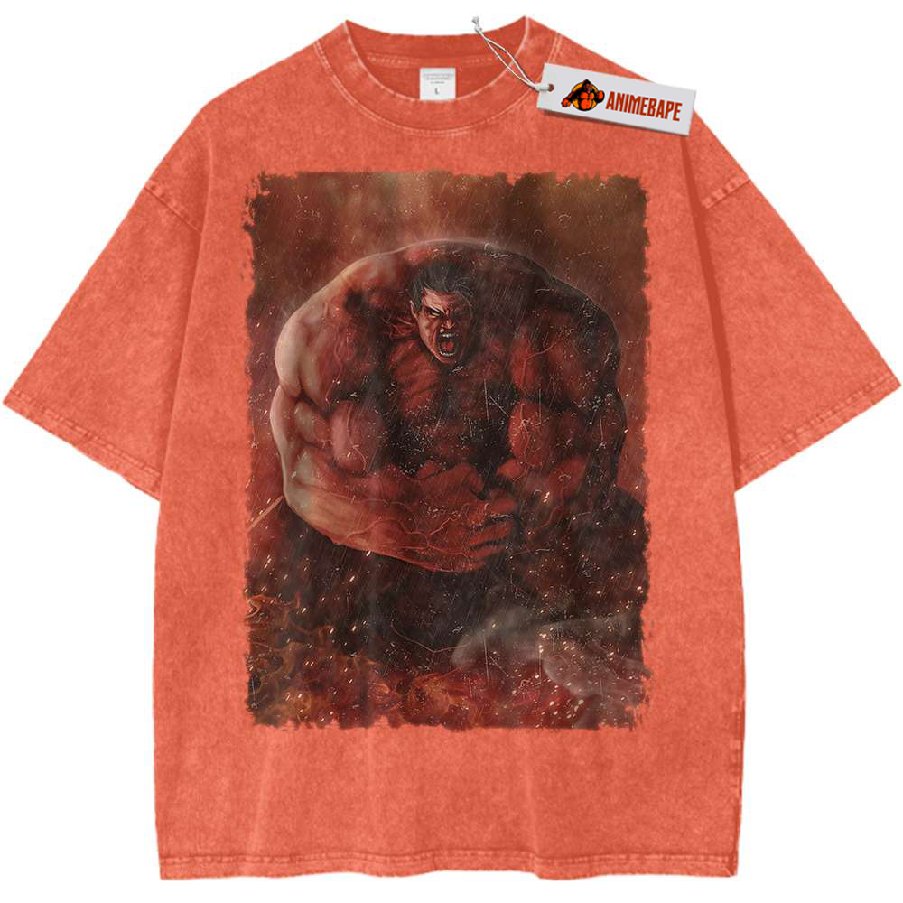 Marvel Red Hulk Vintage Tee Shirt for Comics Fans Red