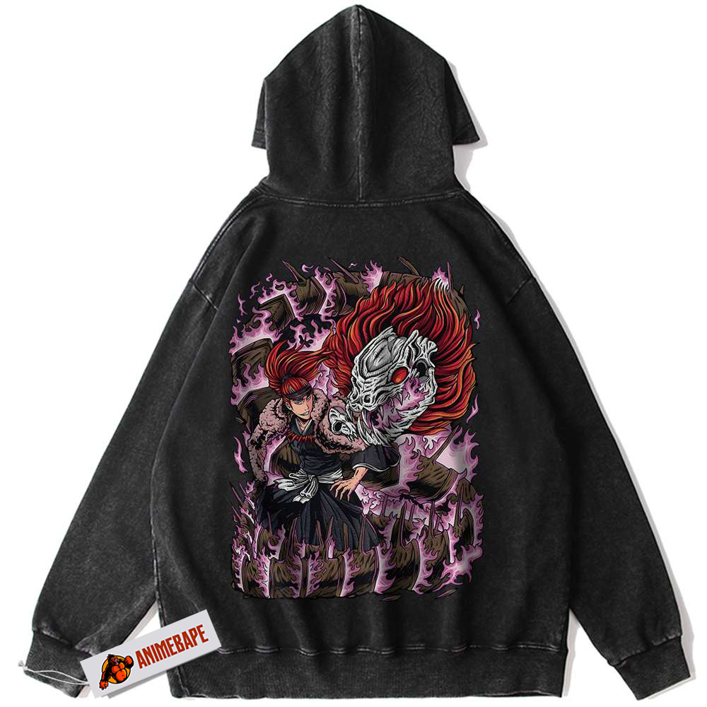 Renji Abarai Vintage Anime Hoodie, Bleach Character Apparel