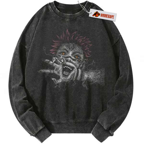 Ryomen Sukuna Jujutsu Kaisen Vintage Anime Sweatshirt, Unisex Sweater
