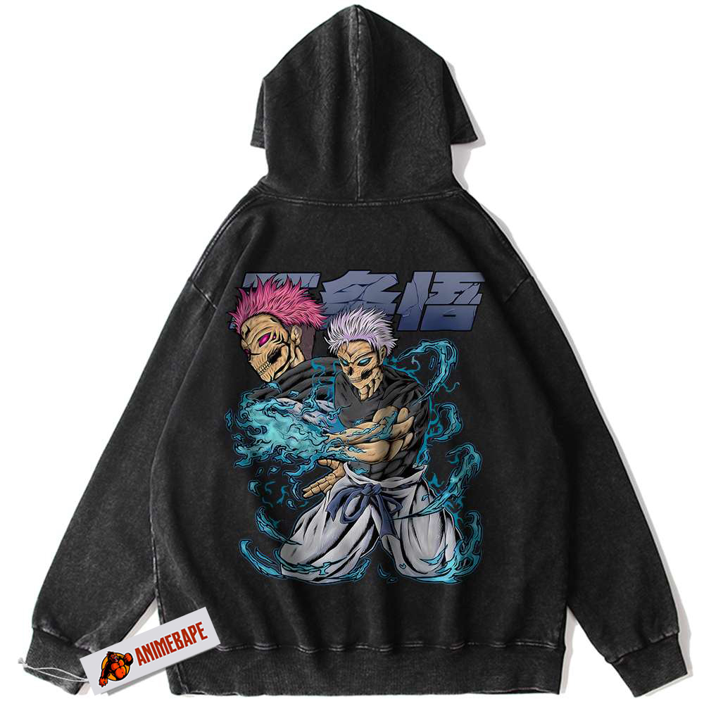 Jujutsu Kaisen Satoru Gojo Hoodie, Sukuna Vintage Anime Hoodie