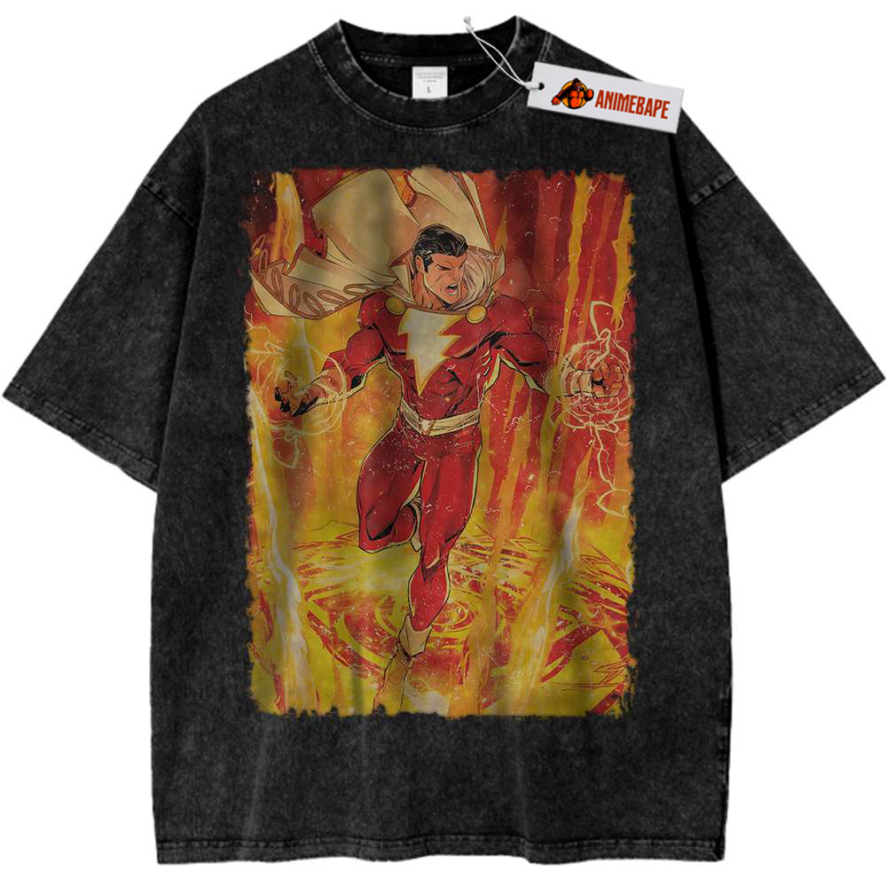 DC Comics Shazam Vintage T-Shirt, Retro Style Graphic Tee