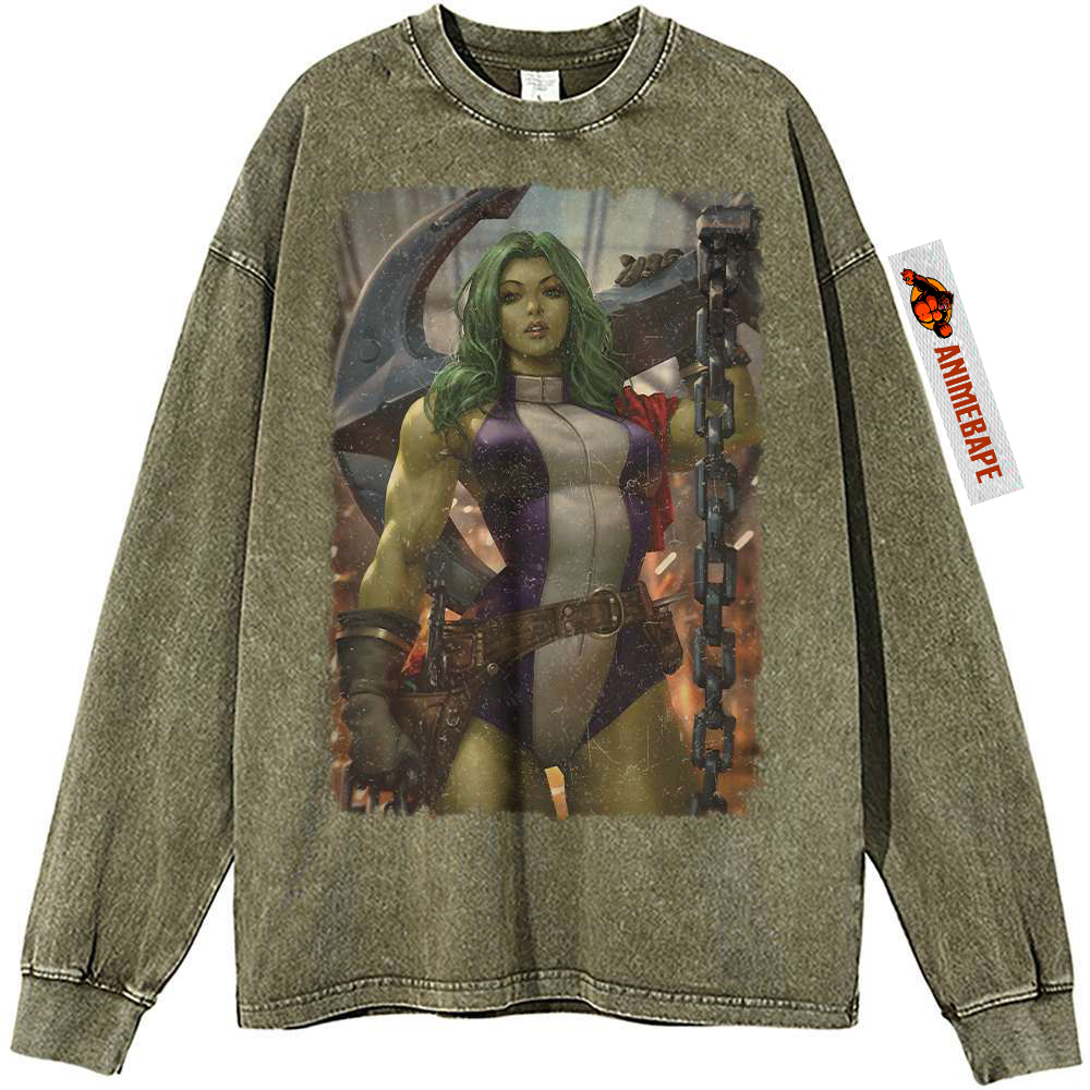 She-Hulk Vintage Sweatshirt, Marvel Comics Apparel