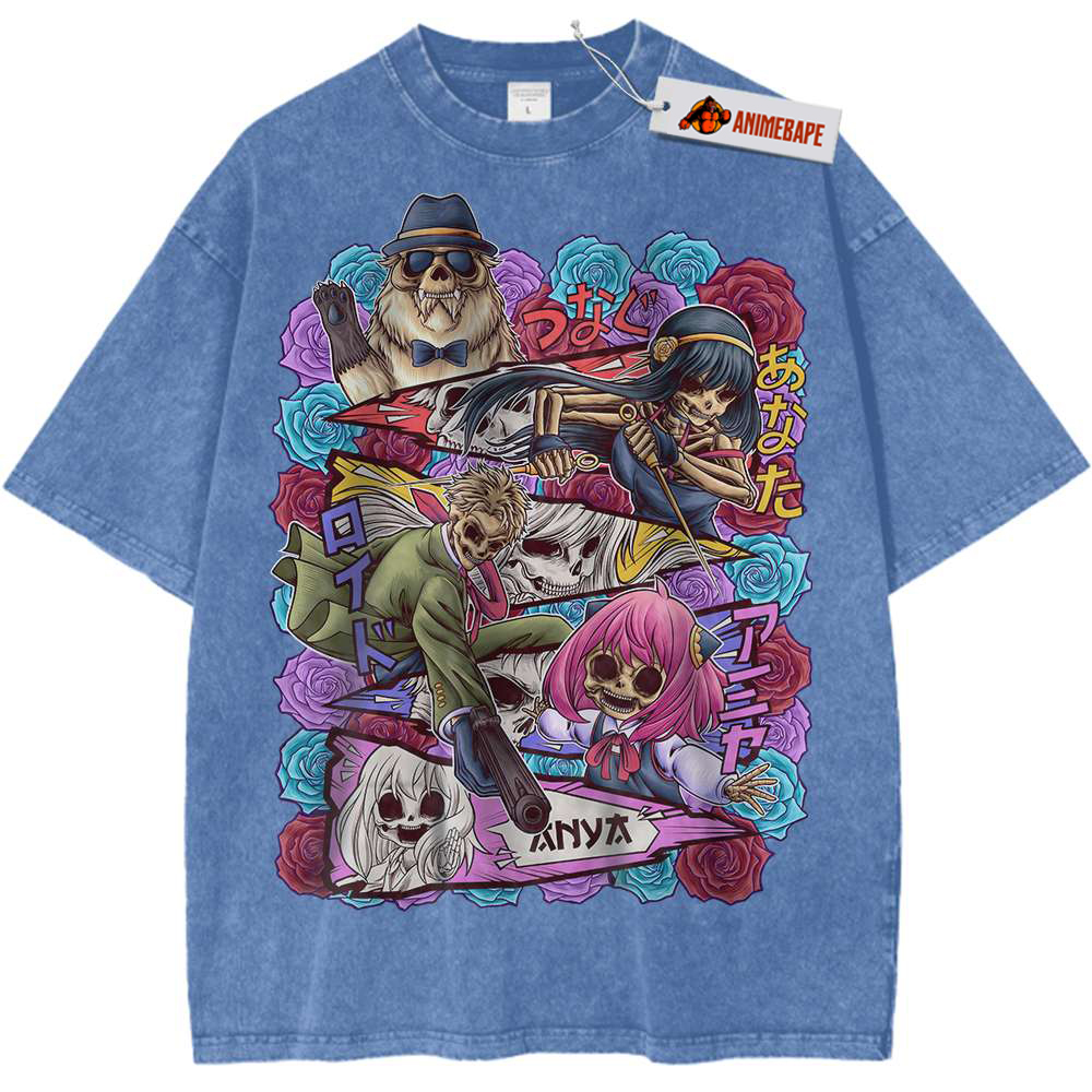 Skull Spy x Family Anime Vintage Tee Shirt, Unisex Graphic T-Shirt
