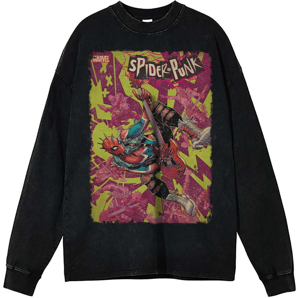 Spiderpunk Spider-Man Vintage Sweatshirt Shirt, Marvel Comics Apparel
