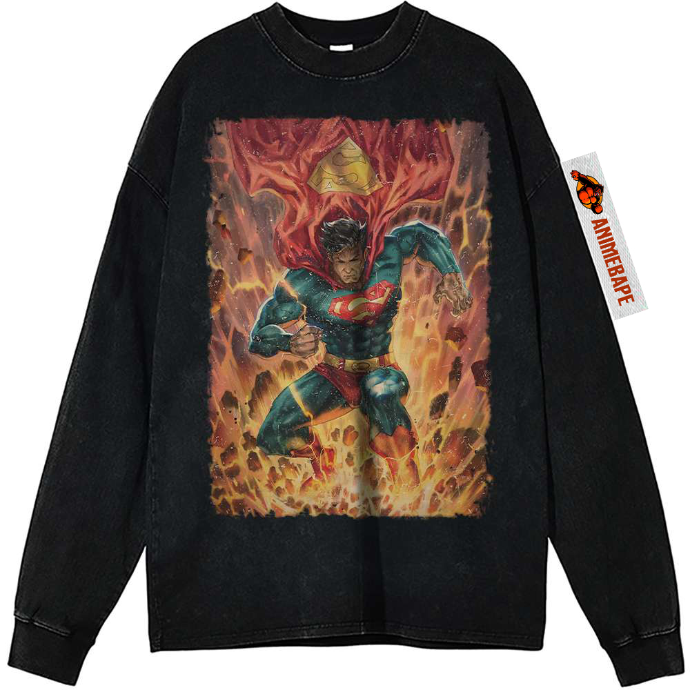 Vintage Superman Sweatshirt Shirt, DC Comics Apparel