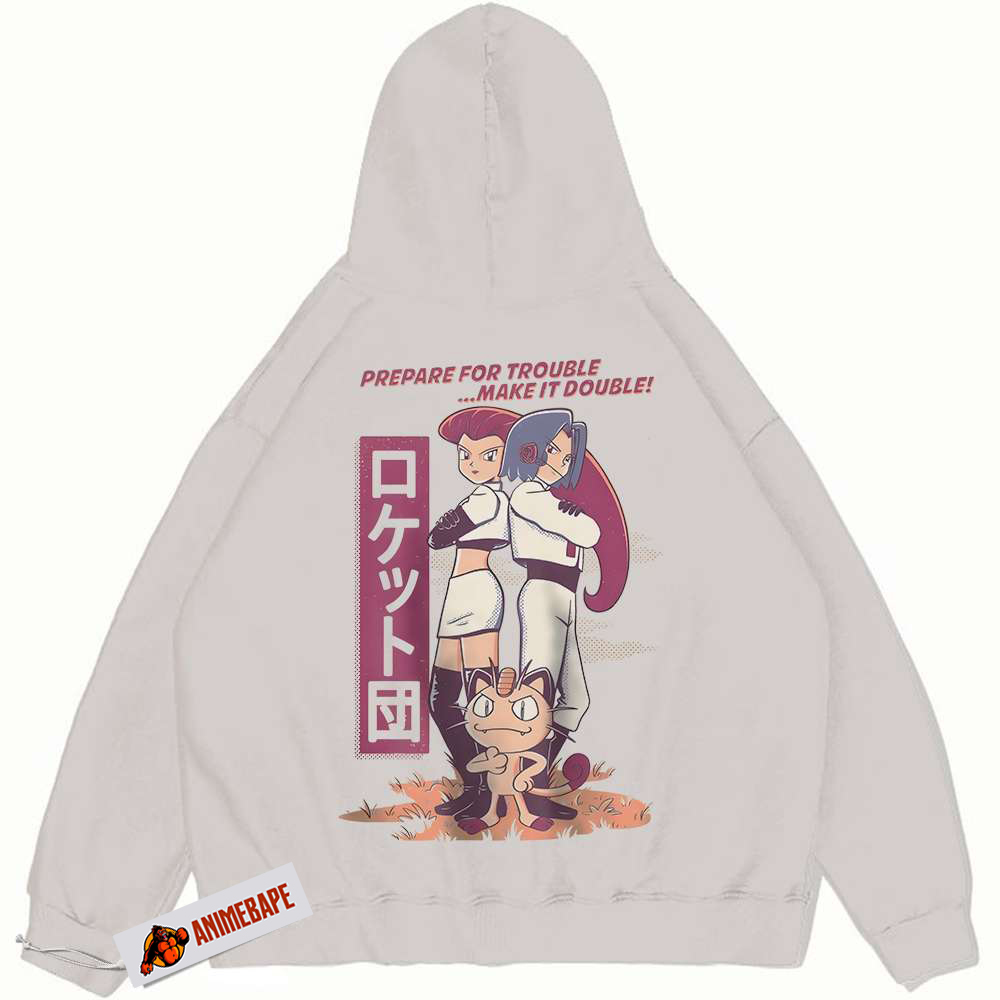 Pokémon Team Rocket Hoodie, Vintage Anime PKM Hoodie for Fans