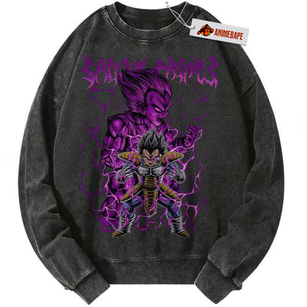 Dragon Ball Z Vegeta Vintage Sweatshirt, Anime DBZ Pullover Sweater