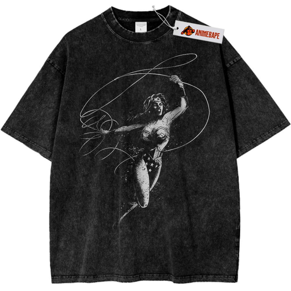 Vintage Wonder Woman T-Shirt, DC Comics Graphic Tee for Fans