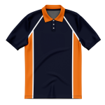 Athletic Orange Stripe Navy Theme Polo Golf Shirts