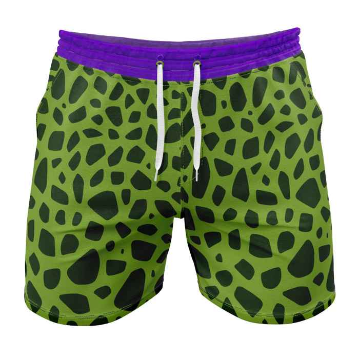 Green Bug Pattern Theme Gym Short - Image 1