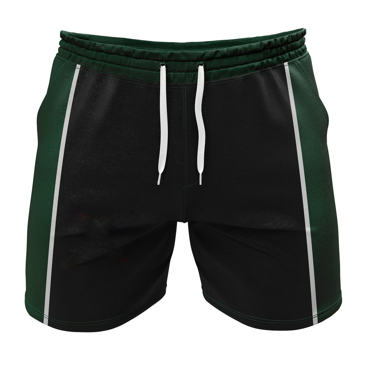 Green Stripe Side With Black Gym Short Green Stripe Side With Black Gym Short - Image 1