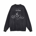 I’m Fine Meme Washed Vintage Sweatshirt
