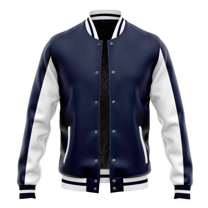 Navy White Blue Edition Baseball Jacket - Image 1