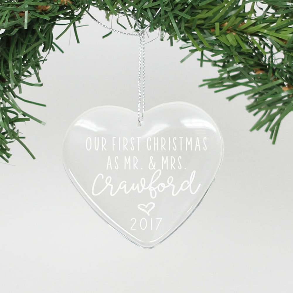 Personalized Crystal Ornament - Our First Christmas - Crawford Personalized Crystal Ornament - Our First Christmas - Crawford - Image 1