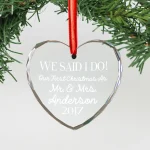 Personalized Engraved Crystal Ornament - We Said I do - Anderson