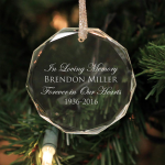 Personalized Engraved Crystal Ornament - In Loving Memory - Brendon