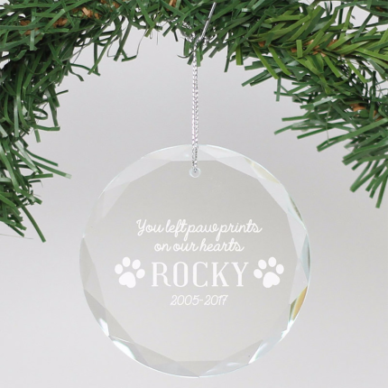 Personalized Engraved Crystal Ornament - In Loving Memory - Rocky