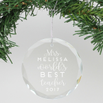 Personalized Engraved Crystal Ornament - World's Best Teacher