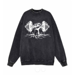 Revived Dumbbell Lifting Washed Vintage Sweatshirt