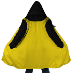 Yellow Black Combine Background Hooded Cloak Coat - Image 2