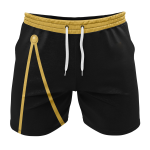 Yellow Line on Black Theme Gym Short