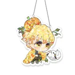 Agatsuma Zenitsu Demon Slayer With Pumpkin and Ghost Hologram Starbust Broken Glass Ornament - Image 3