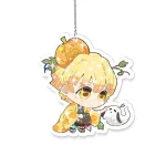 Agatsuma Zenitsu Demon Slayer With Pumpkin and Ghost Hologram Starbust Broken Glass Ornament