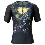Kingdom Hearts Starry Night Short Sleeve Rash Guard Compression Shirt