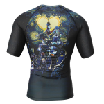 Kingdom Hearts Starry Night Short Sleeve Rash Guard Compression Shirt - Image 2