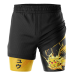 Pikachu Attack V2 Pokemon Compression Workout Training Shorts (2-in-1)