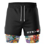 Pocket Monsters Pokemon Compression Workout Training Shorts (2-in-1)
