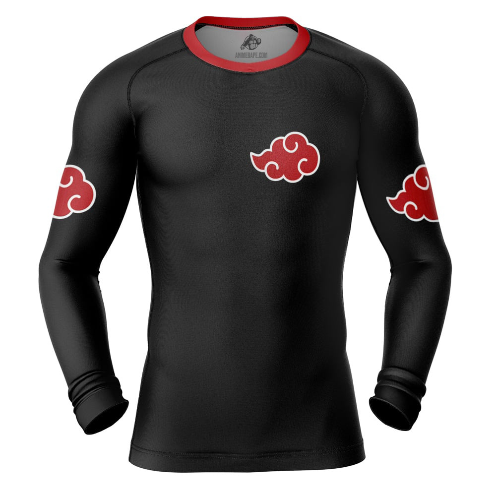 Akatsuki V2 Long Sleeve Rash Guard Compression Shirt Naruto