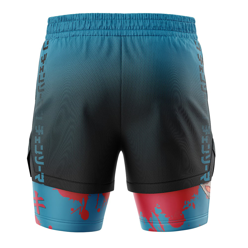 Aki Chainsaw Man Compression Workout Training Shorts (2-in-1)