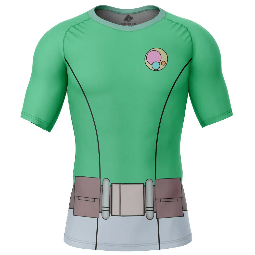 Allen The Alien Green Invincible Short Sleeve Rash Guard Compression Shirt