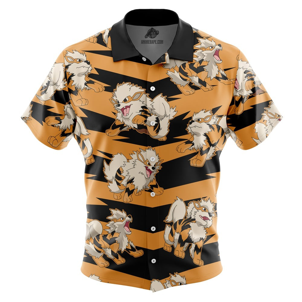 Arcanine Pokemon Button Up Hawaiian Shirt