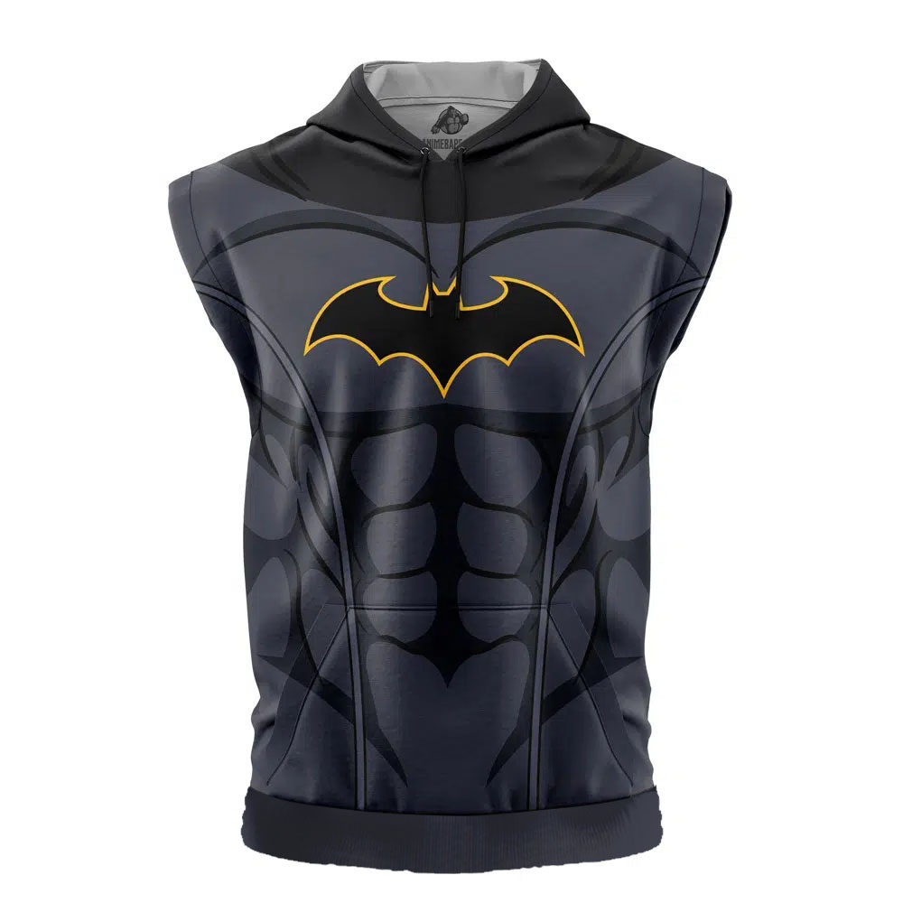 Batman DC Comics Cut Off Sleeveless Workout Hoodie
