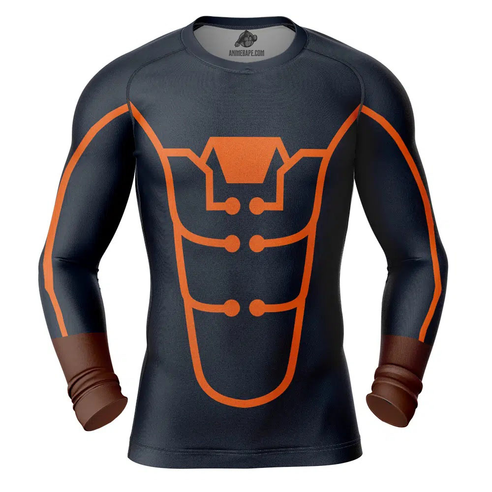 Black Samson Invincible Long Sleeve Rash Guard Compression Shirt