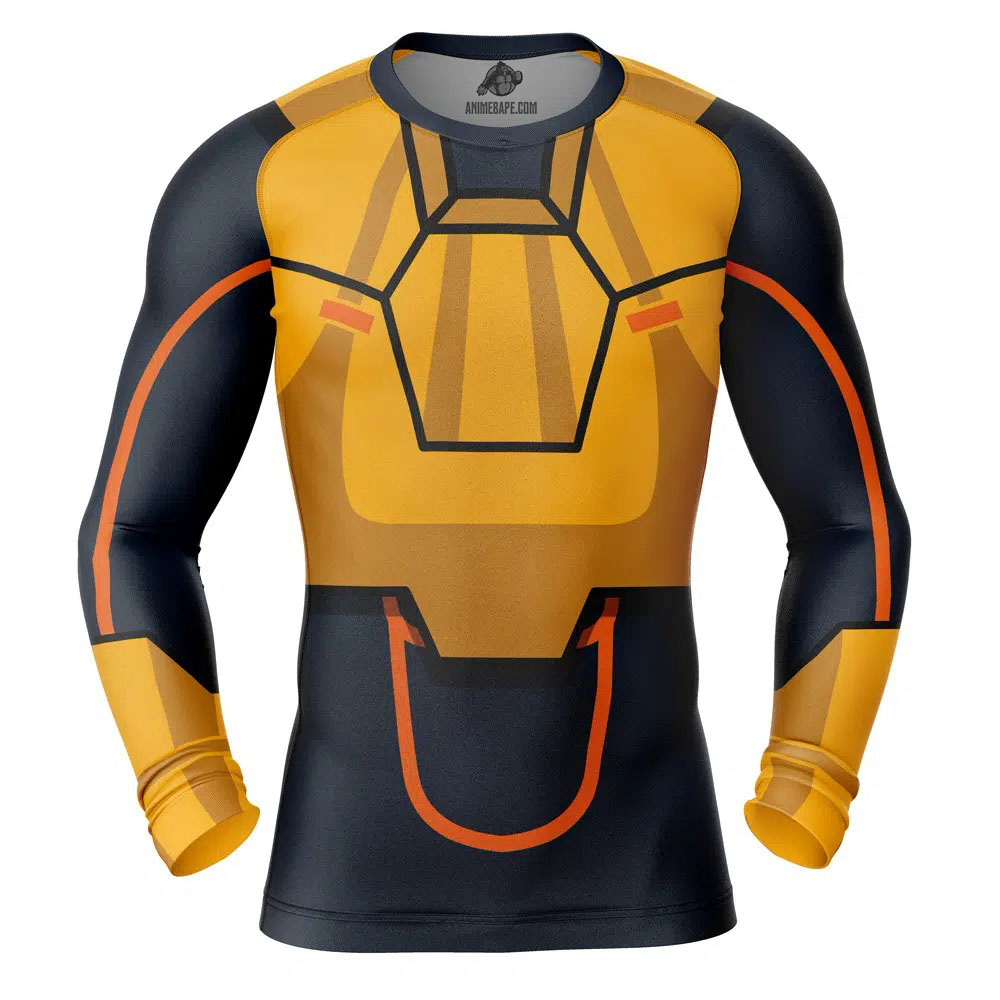 Black Samson Mech Suit Invincible Long Sleeve Rash Guard Compression Shirt