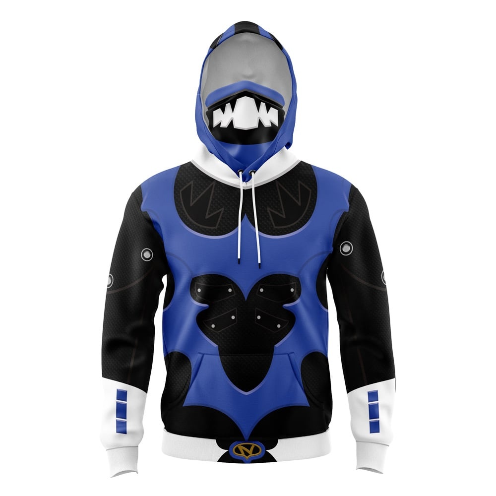 Blue Psycho Rangers Power Rangers Masked Hoodie