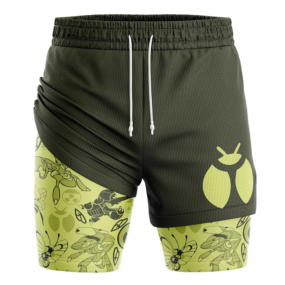 Bug Pokemon Compression Workout Training Shorts (2-in-1)