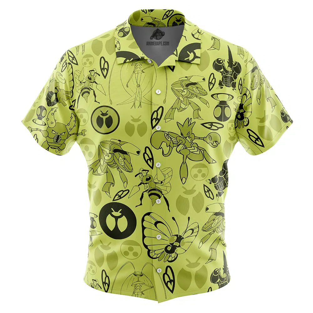 Bug Pokemon Button Up Hawaiian Shirt