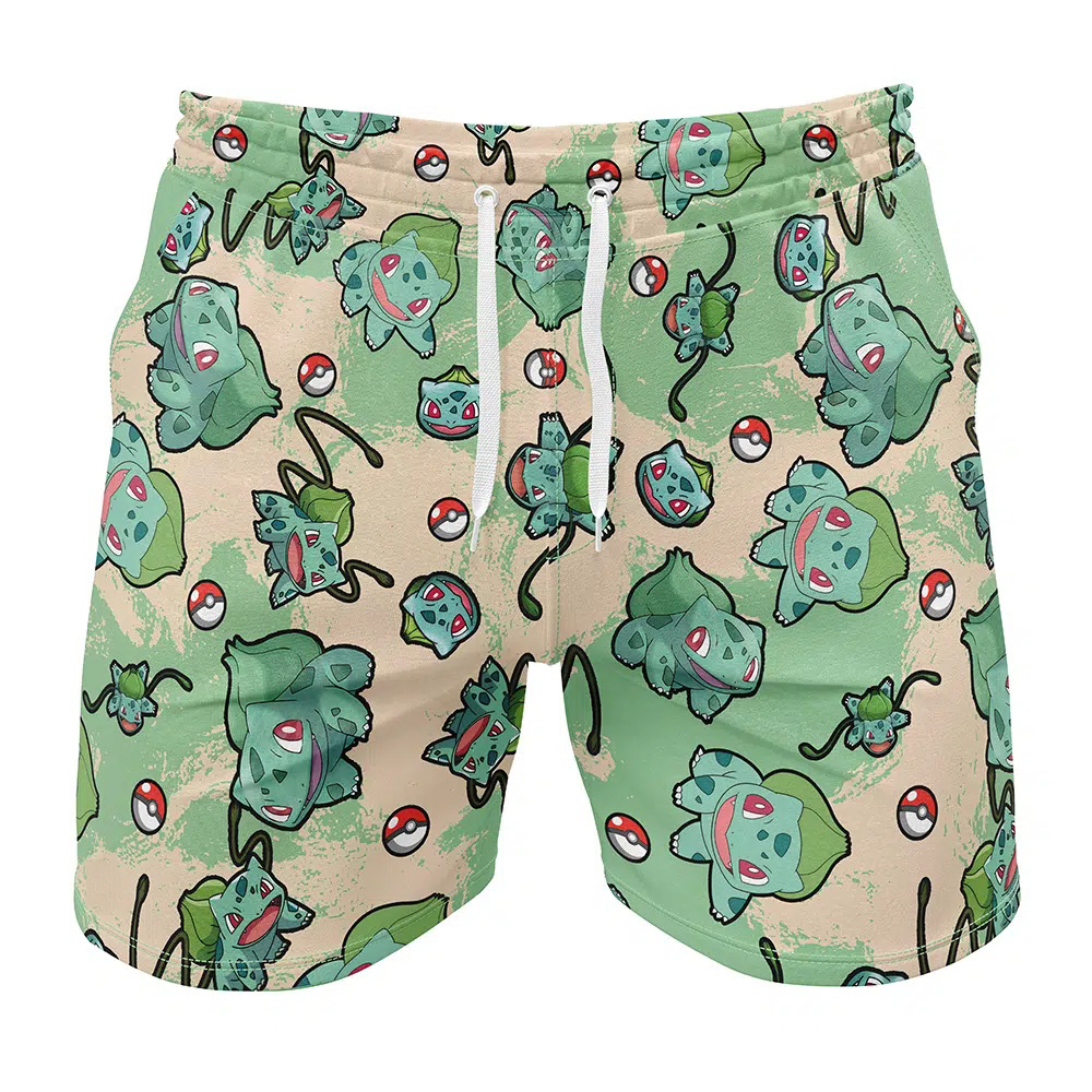 Bulbasaur Pattern Pokemon Gym Shorts