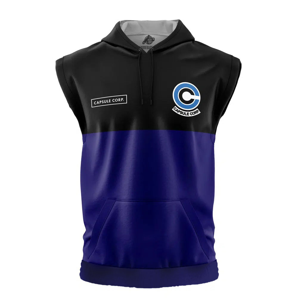Capsule Corp Dragon Ball Z Cut Off Sleeveless Workout Hoodie