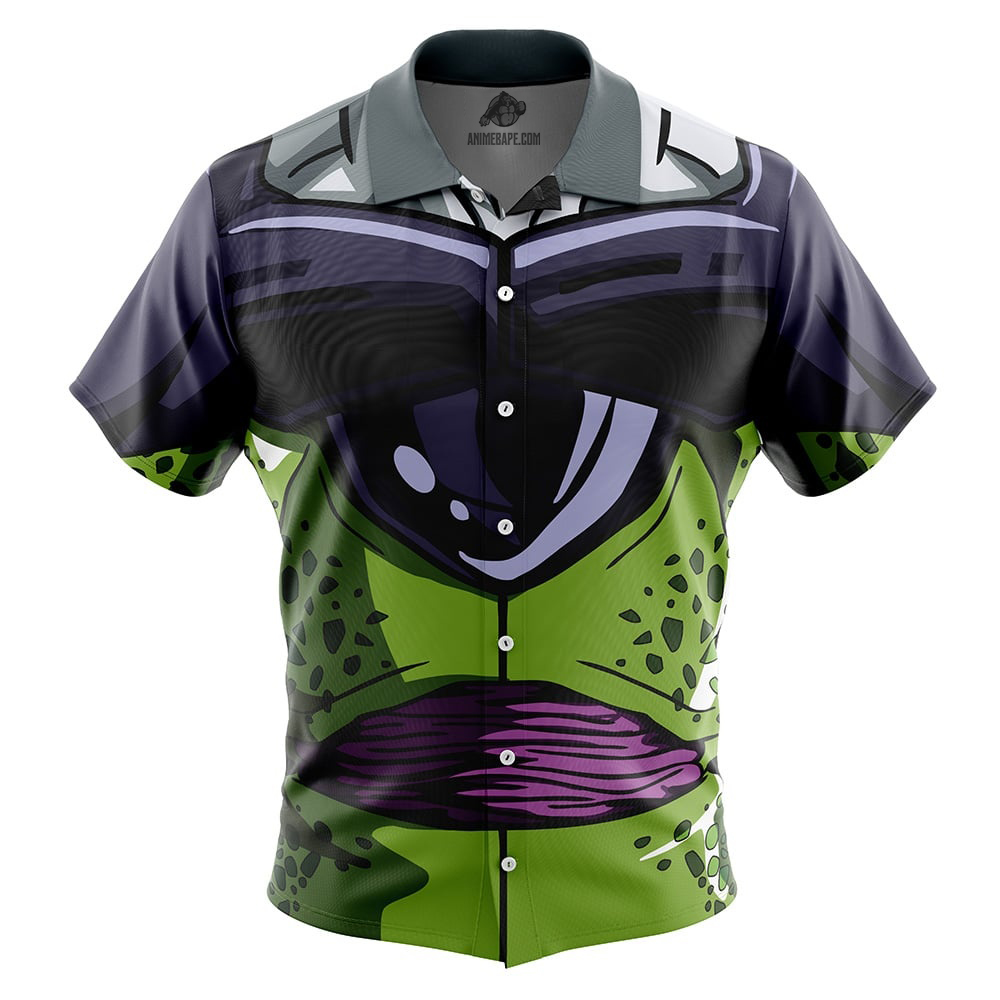 Cell Body Dragon Ball Z Button Up Hawaiian Shirt