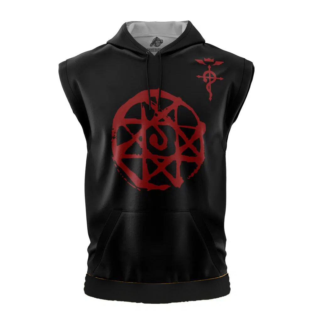 Central City Chimeras Full Metal Alchemist Cut Off Sleeveless Workout Hoodie