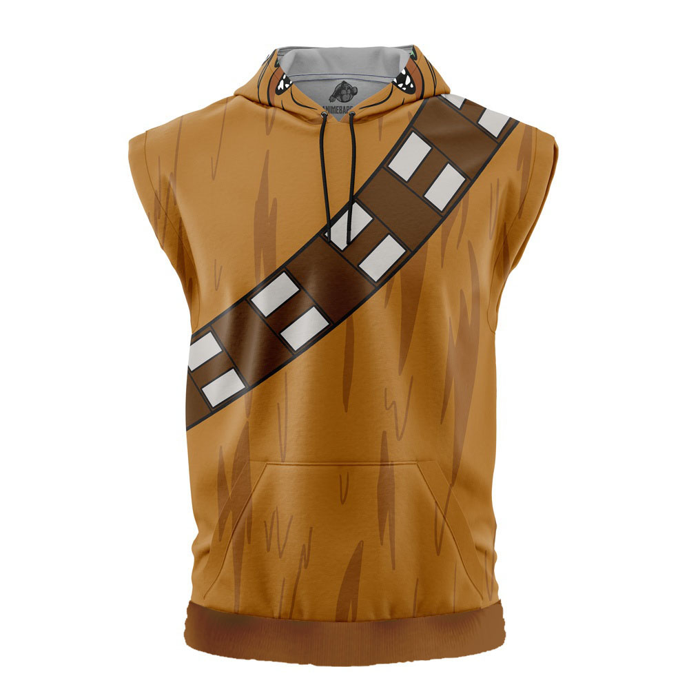 Chewbacca Star Wars Cut Off Sleeveless Workout Hoodie