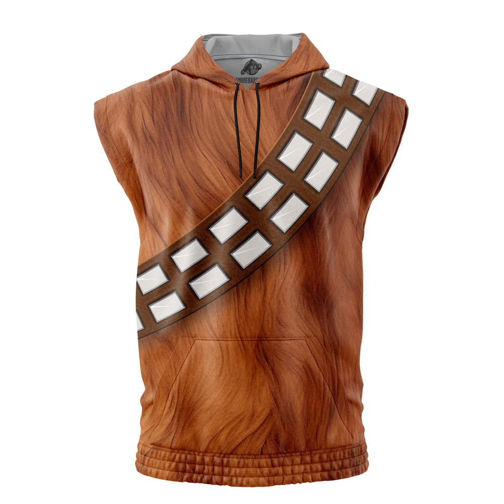 Chewbacca V2 Star Wars Cut Off Sleeveless Workout Hoodie