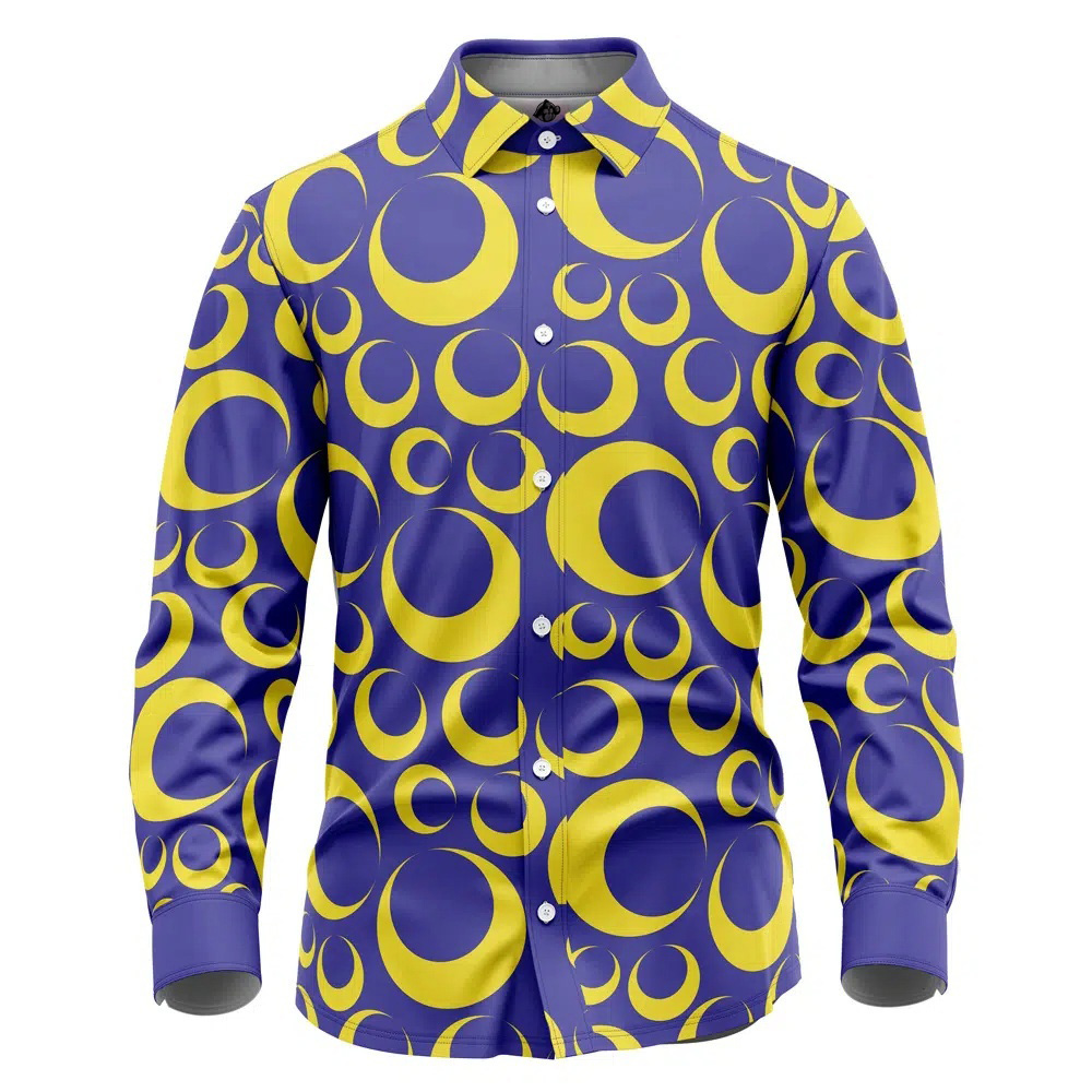 Crescent Moon Sailor Moon Long Sleeve Button Up Shirt